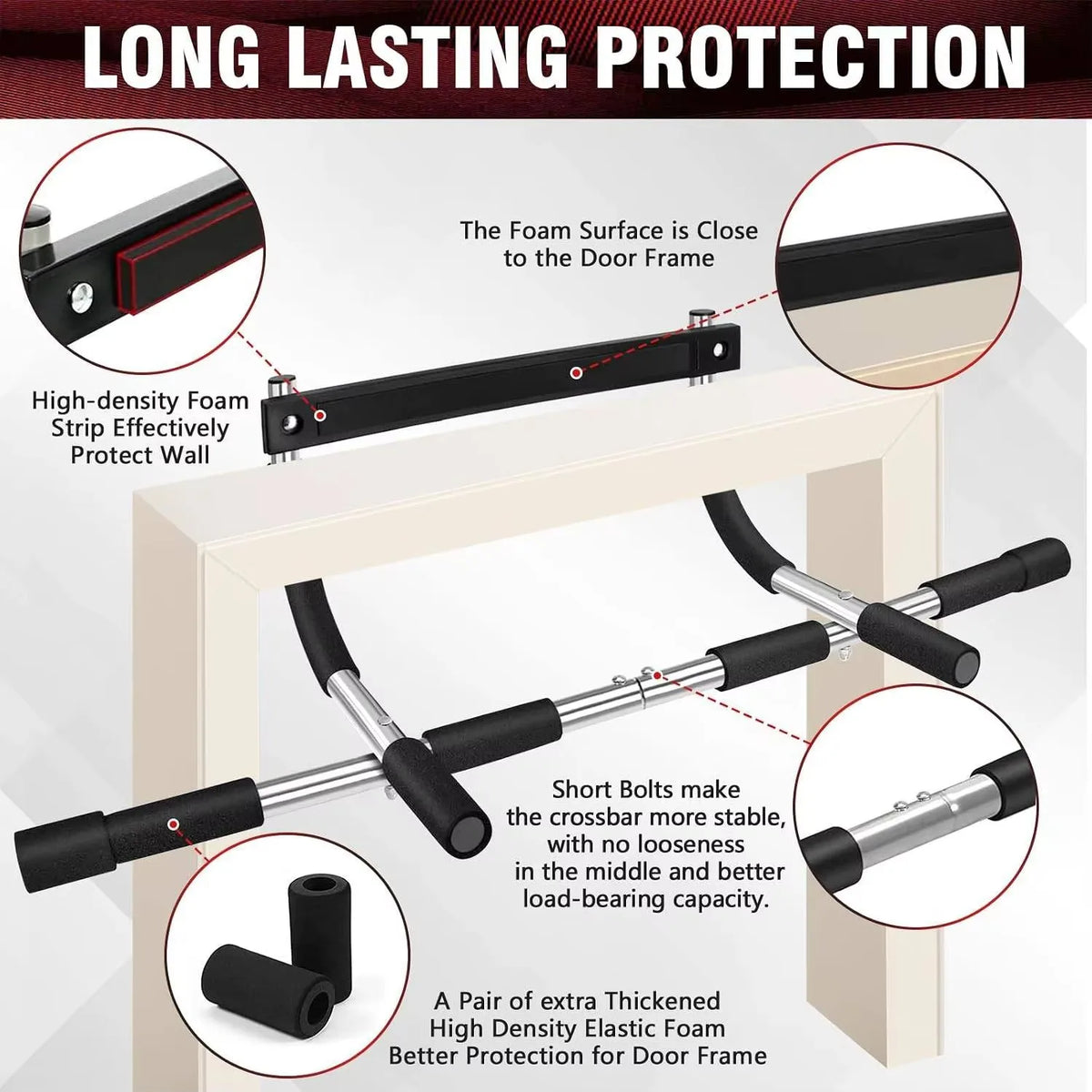 Diabri Adjustable Doorway Pull Up Bar for Home Strength Training