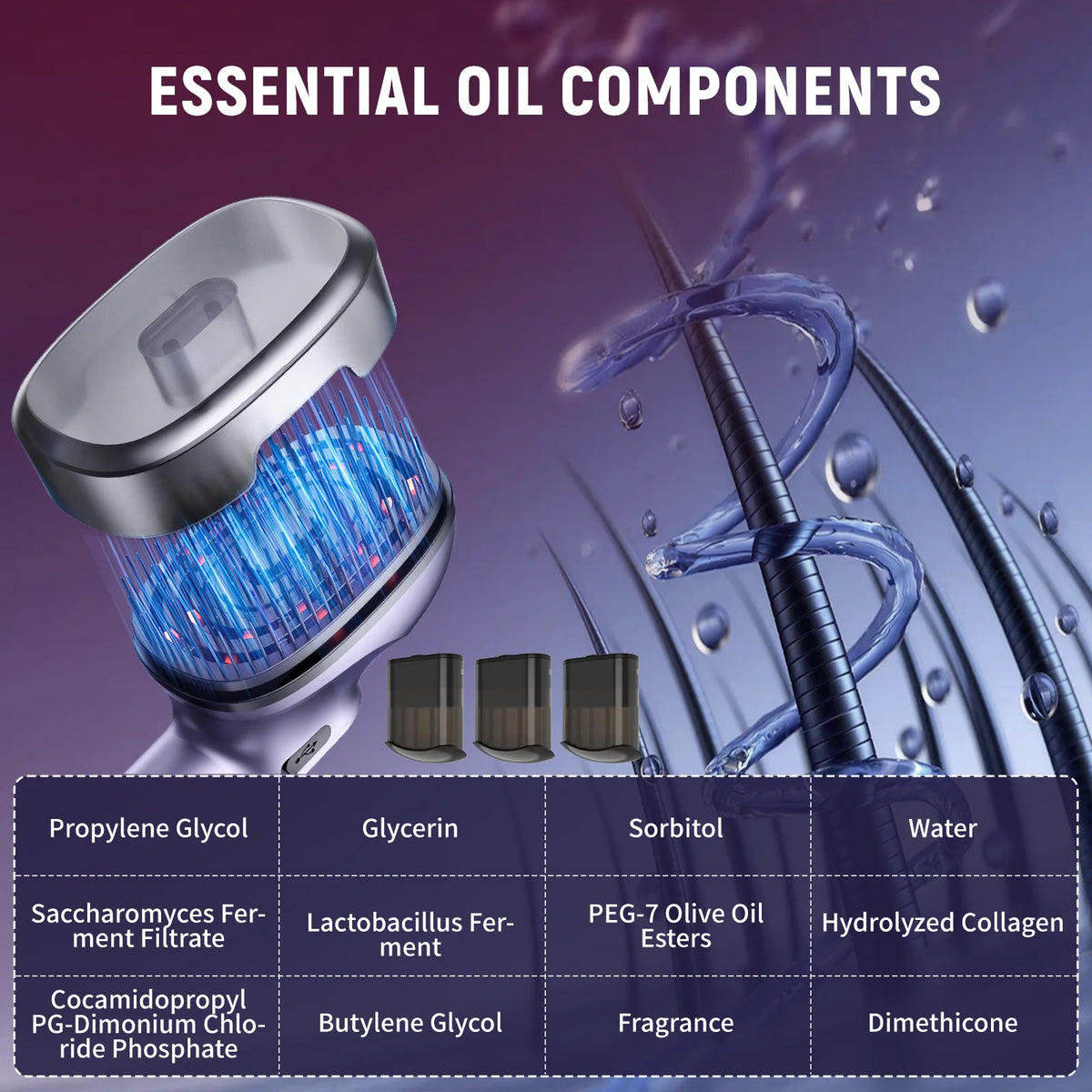 Jitesy Red Light Scalp Massager Comb Essential Oil Atomizer
