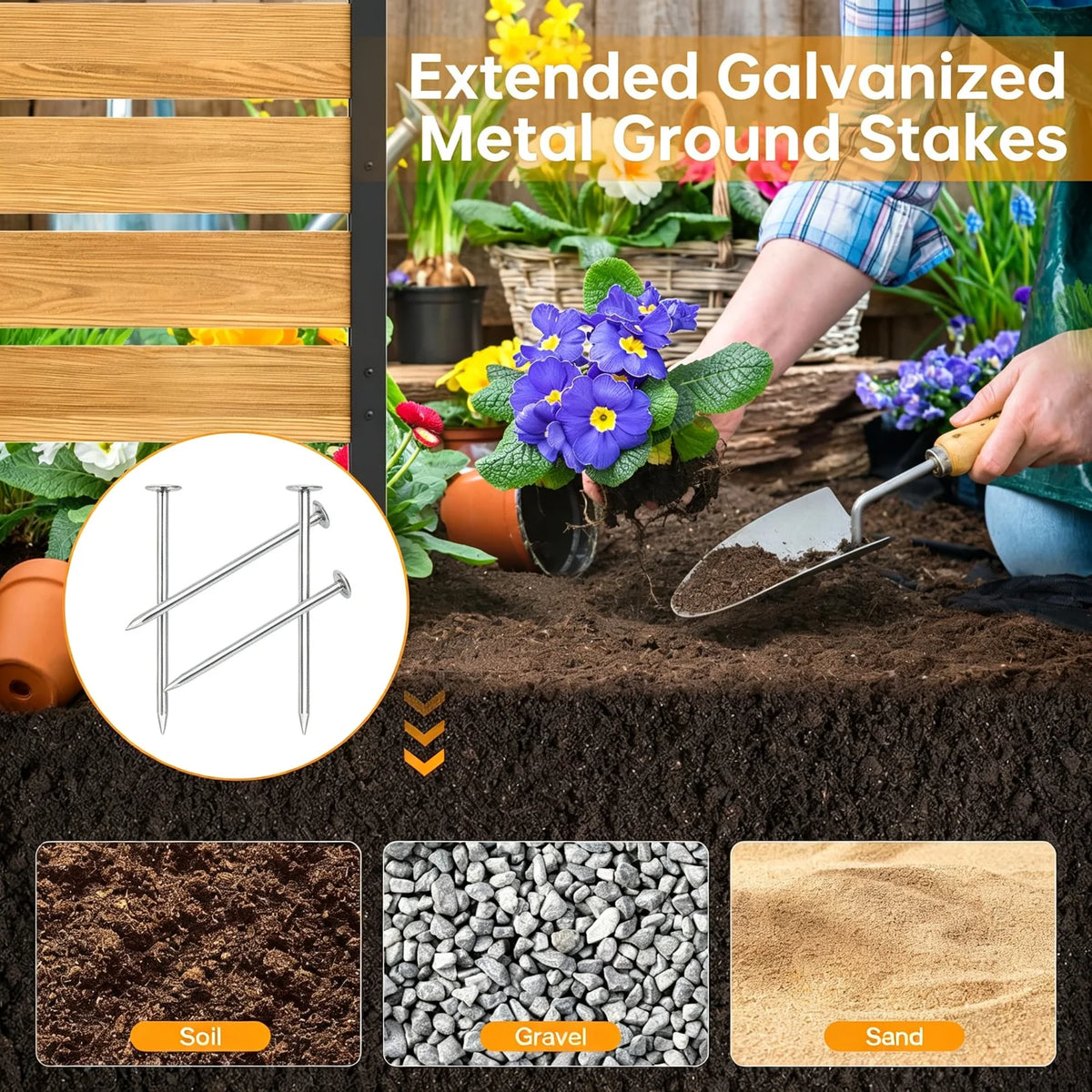 AOXUN Solid Wood Privacy Screen Fence for Outdoor Gardens