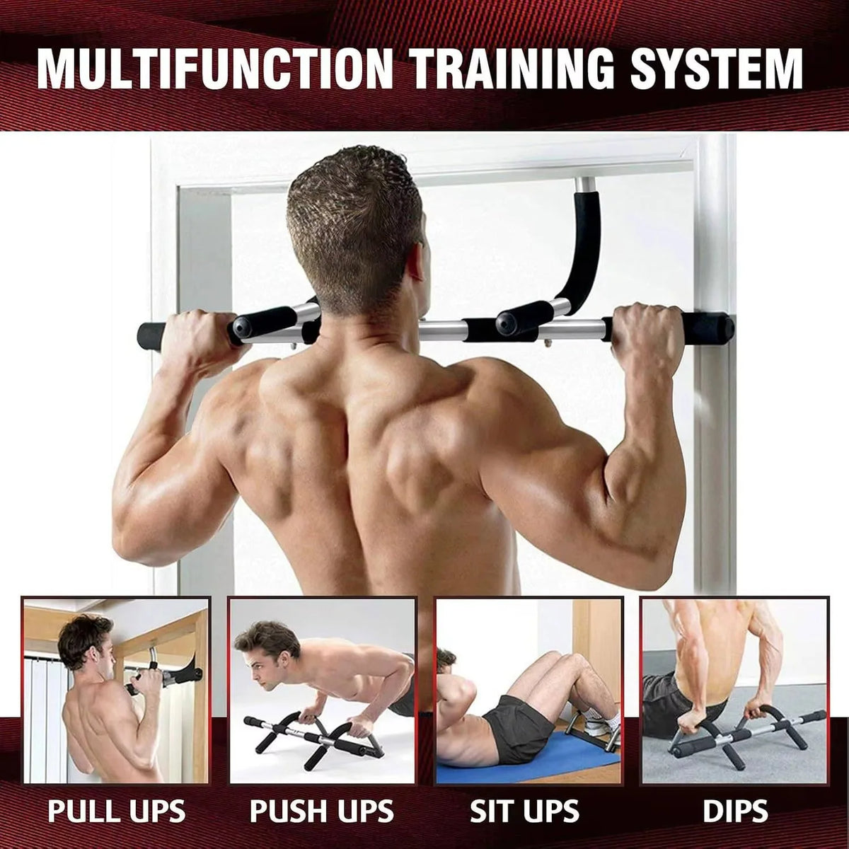 Diabri Adjustable Doorway Pull Up Bar for Home Strength Training