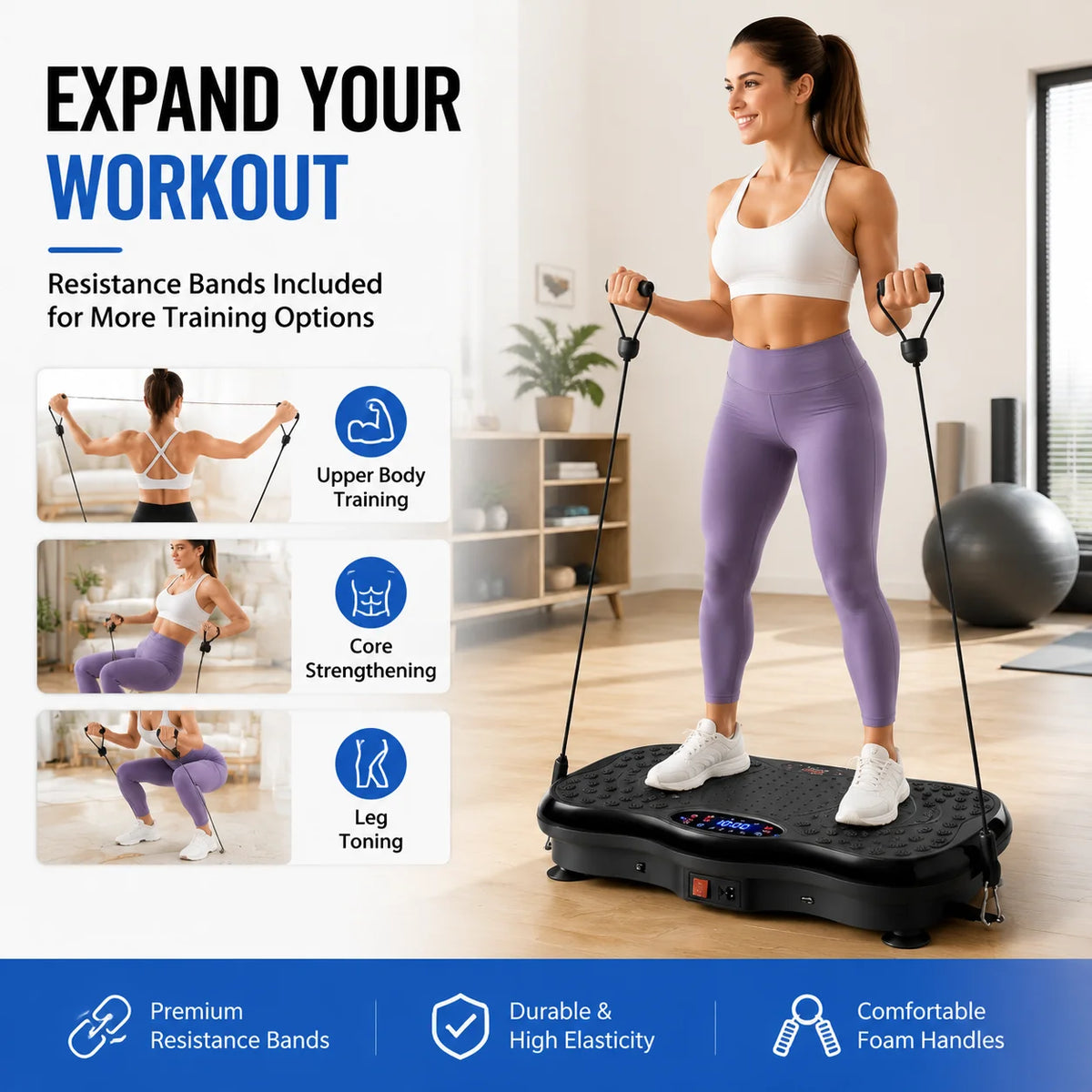 Diamri Whole Body Vibration Plate Exercise Machine With Remote