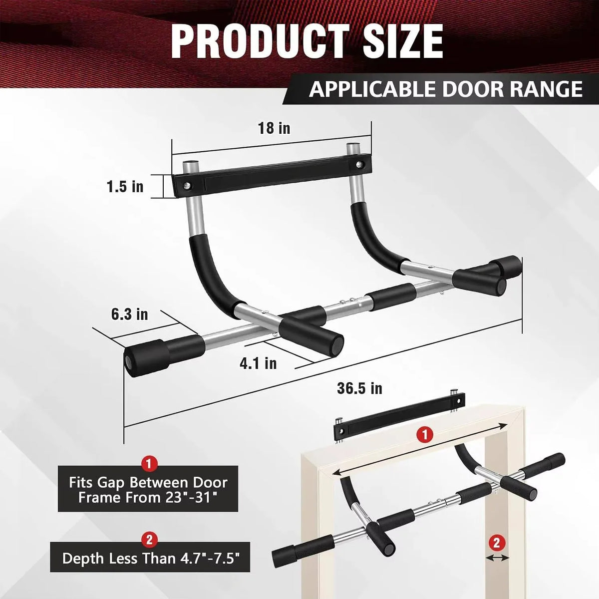 Diabri Adjustable Doorway Pull Up Bar for Home Strength Training