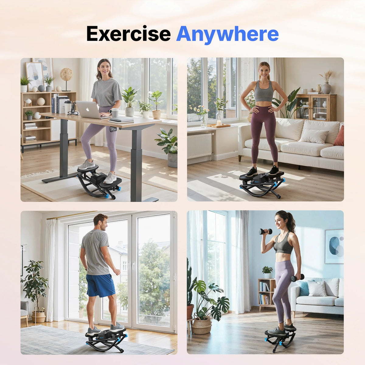 Merach Silent Rocking Stepper Core Ab Twist Exercise Board