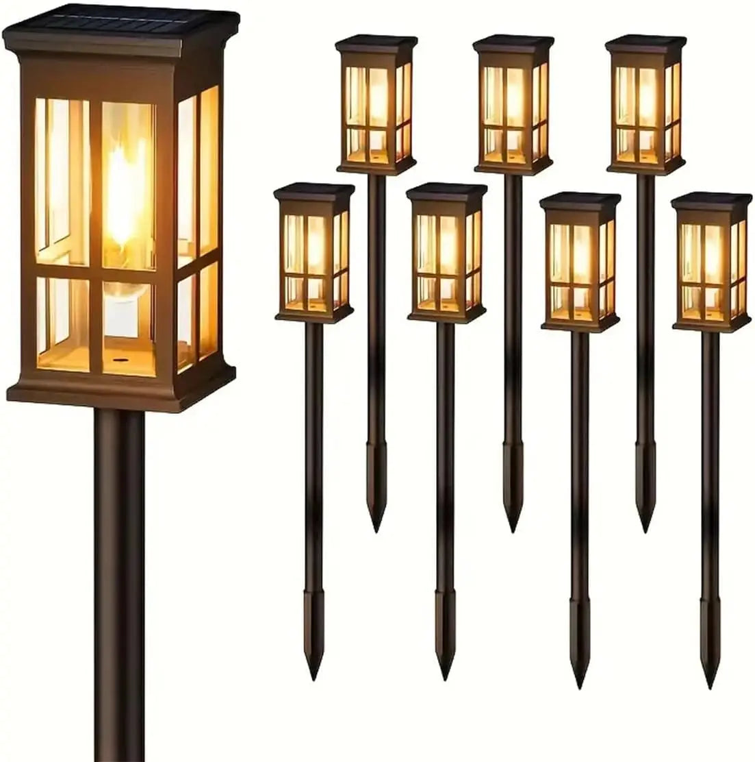Solar Outdoor Pathway Lights Waterproof LED Landscape Garden Walkway Decor