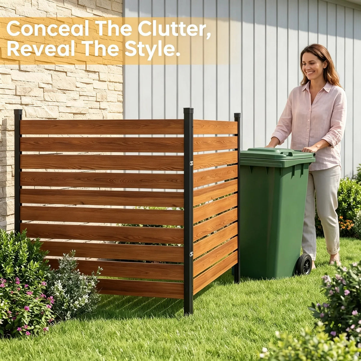 AOXUN Solid Wood Privacy Screen Fence for Outdoor Gardens