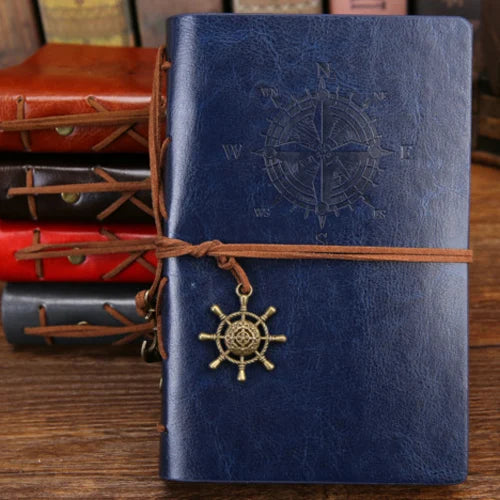 Phantaci Vintage Pirate Spiral Notebook With Soft Leather Cover