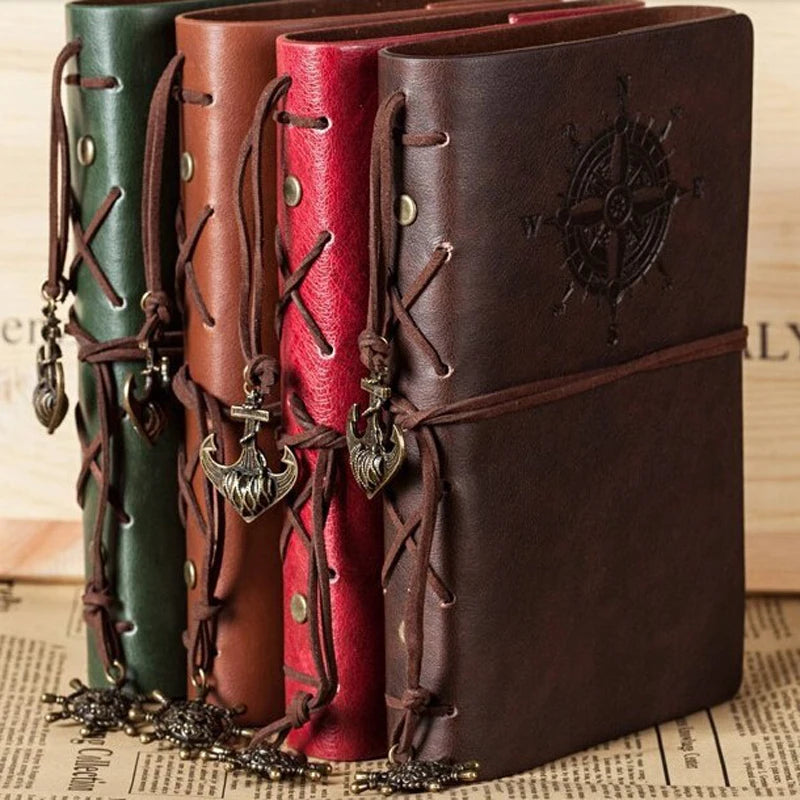 Phantaci Vintage Pirate Spiral Notebook With Soft Leather Cover