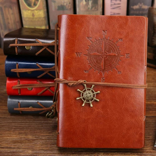 Phantaci Vintage Pirate Spiral Notebook With Soft Leather Cover