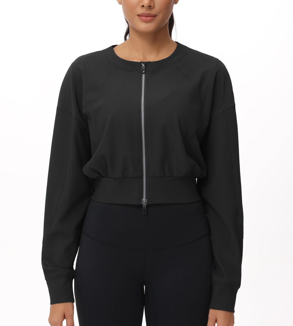 The Gym People Womens Lightweight Cropped Zip Jacket