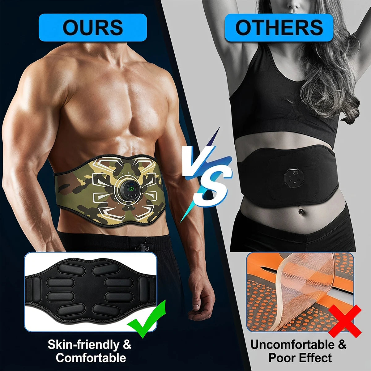 Woflend EMS Abdominal Muscle Stimulator Fitness Belt Massager