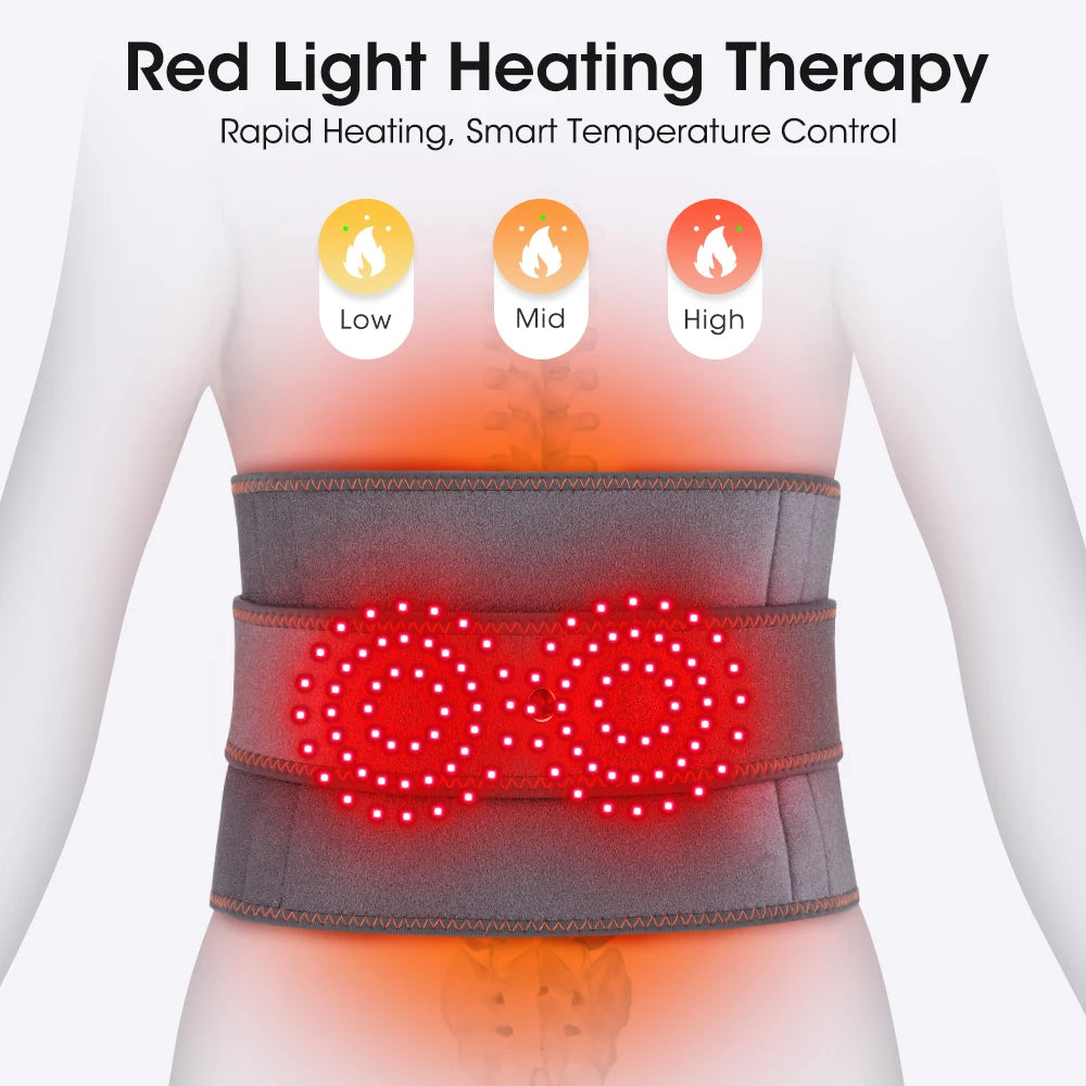 Hailicare Cordless Red Light Heating Waist Massager With Vibration