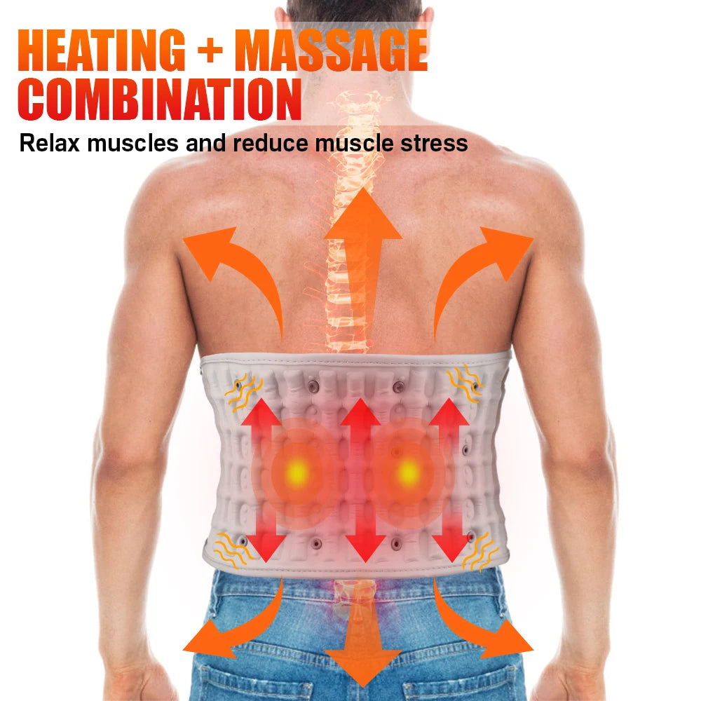 Pastsky Rechargeable Heated Lumbar Support With Red Light And Vibration Massage