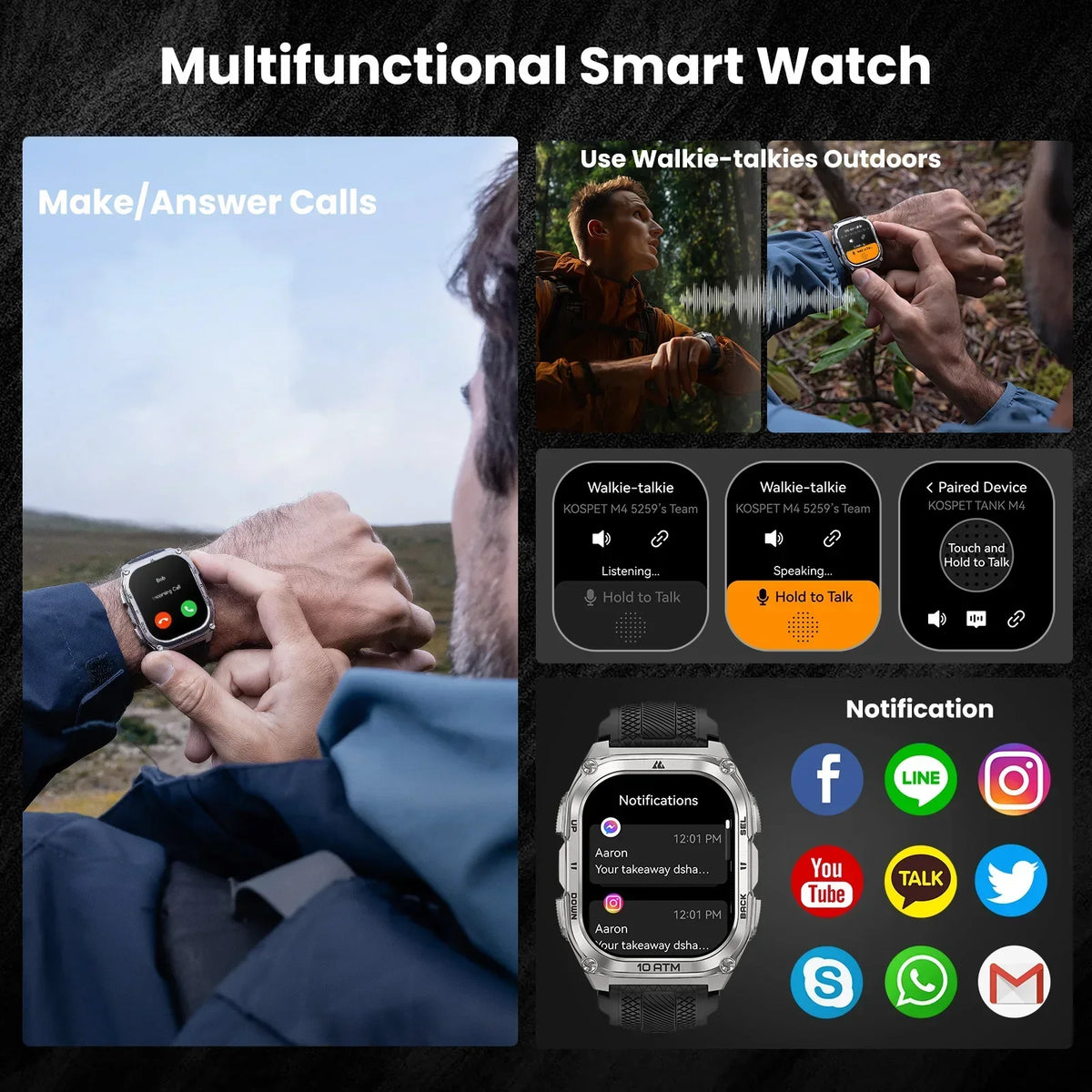 KOSPET Tank M4 Smart Watch GPS Stainless Steel Dive Edition