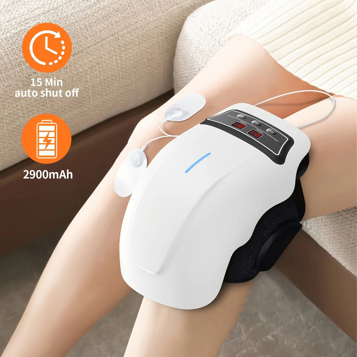 Ekmoey Cordless Heated Knee Massager With Adjustable Straps