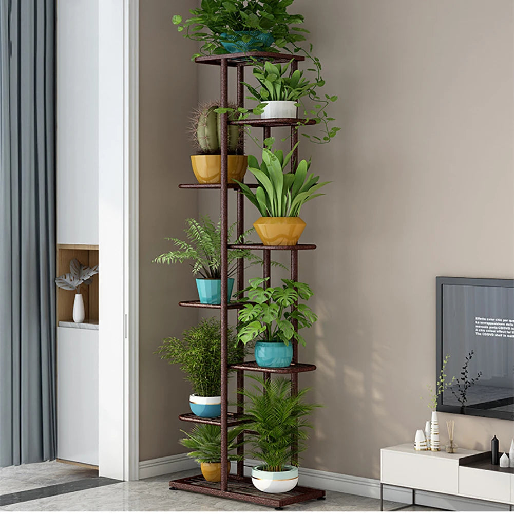HiMISS Tiered Metal Plant Stand With Multiple Potted Plant Holders