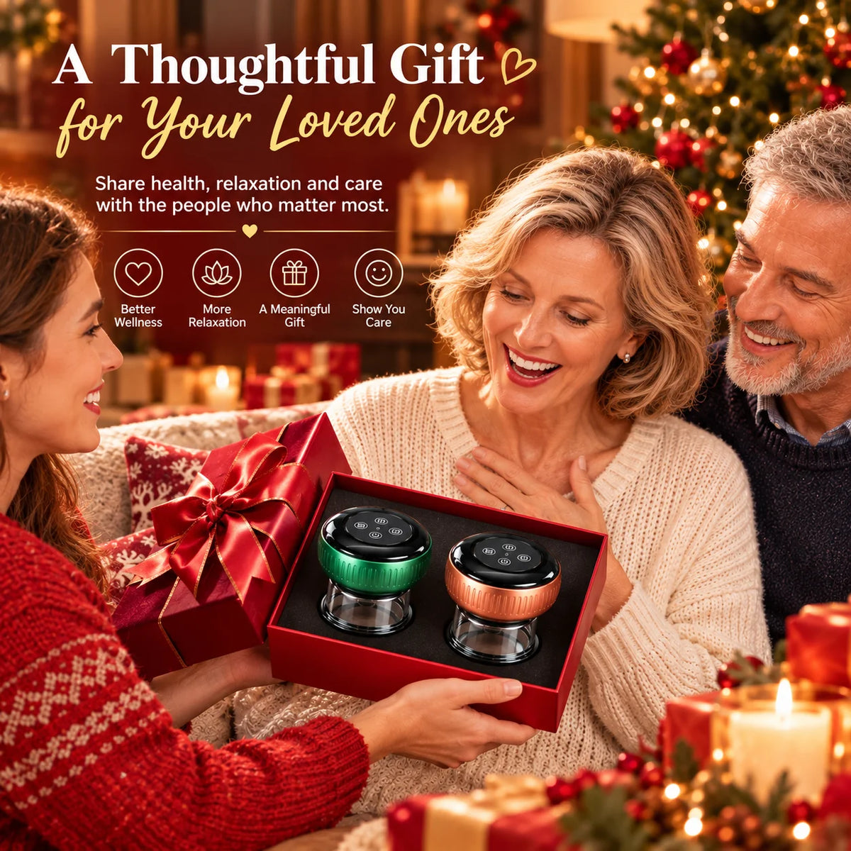 AGECIPHER Three In One Rechargeable Cupping Massage Relaxation Device