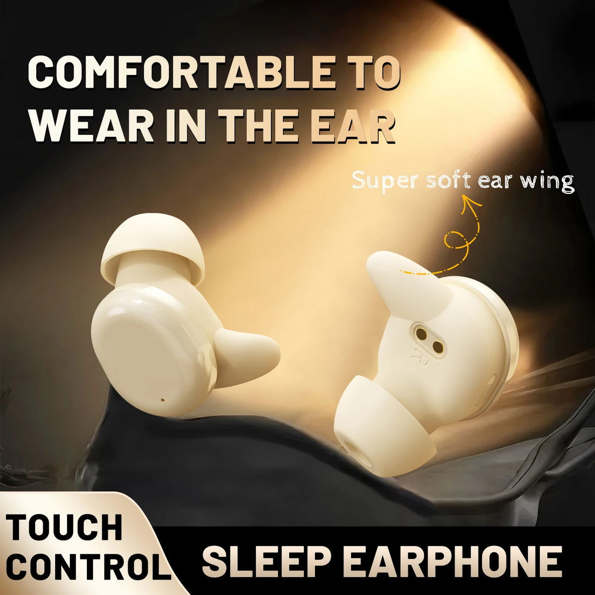 SHUKE Bluetooth Sleep Earbuds With Noise Cancellation For Side Sleepers