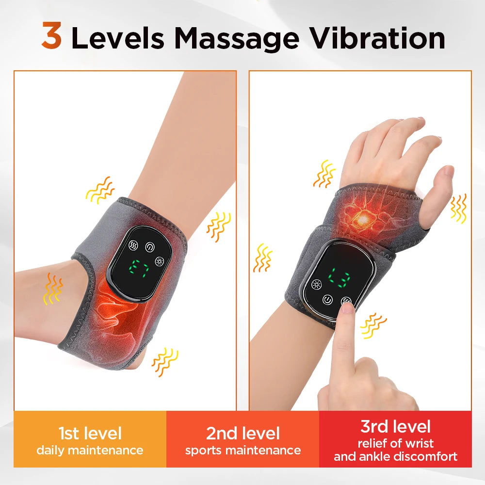 Hailicare Rechargeable Heated Ankle Brace With Vibration Foot Massage