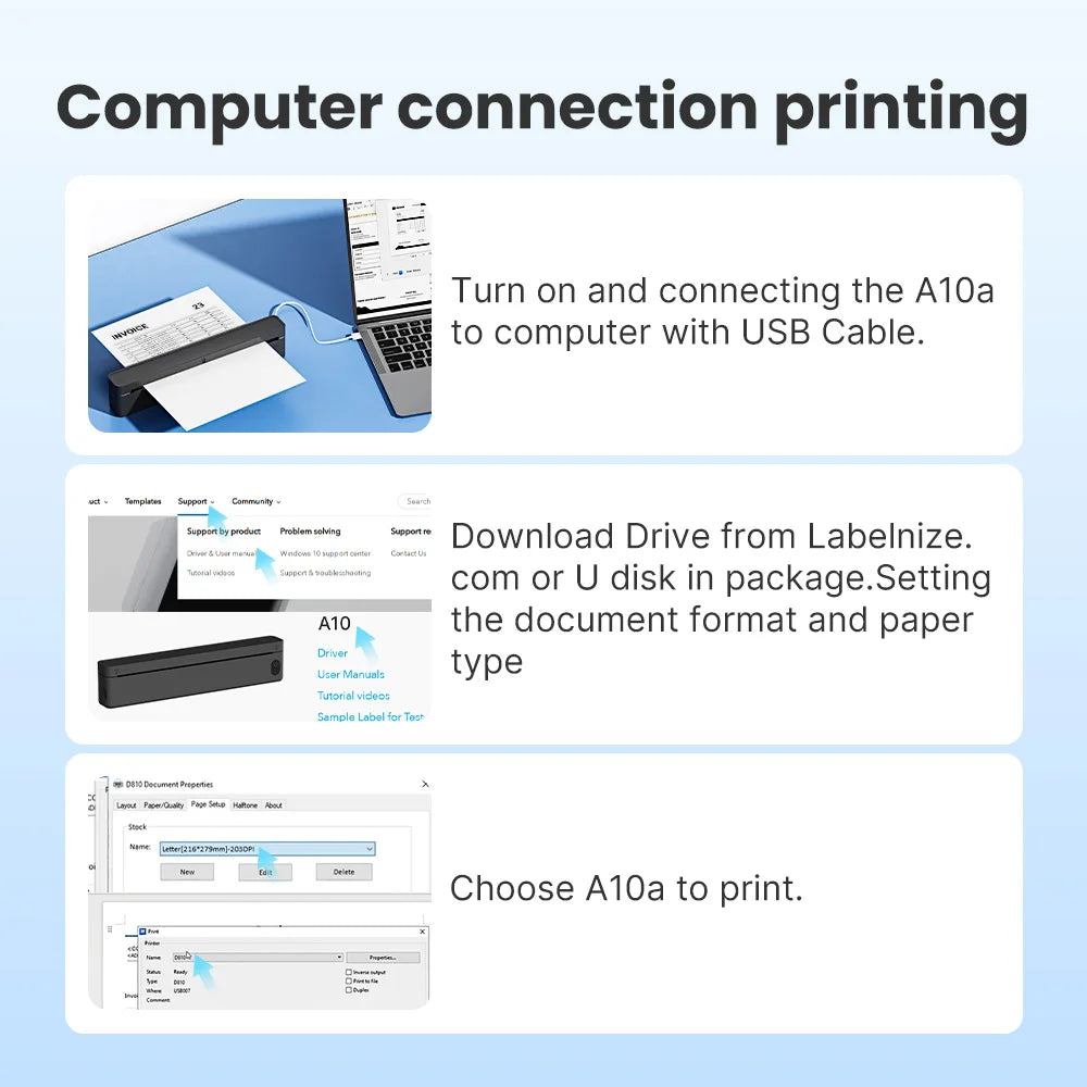 SWIFINT Wireless Inkless Thermal Printer for Travel and Home Office