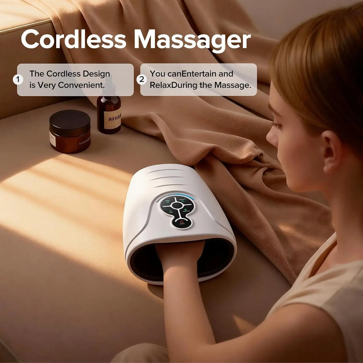 LINGTENG Cordless Heated Hand Massager For Comfortable Relaxation