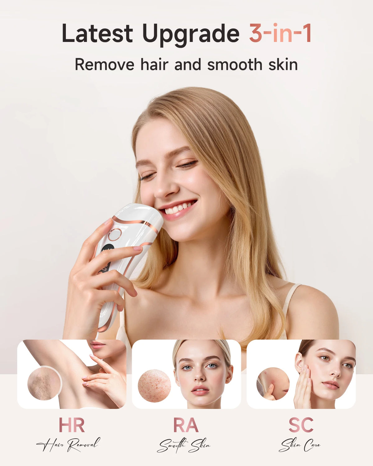 Lysmoski 3 In 1 IPL Hair Removal And Rejuvenation Device