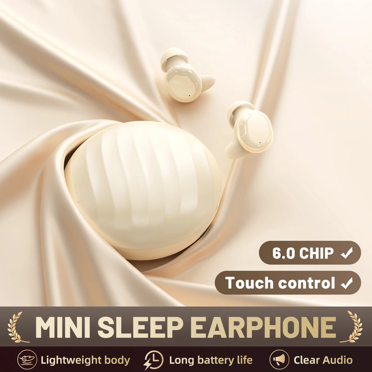 SHUKE Bluetooth Sleep Earbuds With Noise Cancellation For Side Sleepers