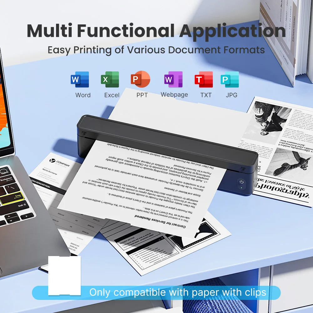 SWIFINT Wireless Inkless Thermal Printer for Travel and Home Office