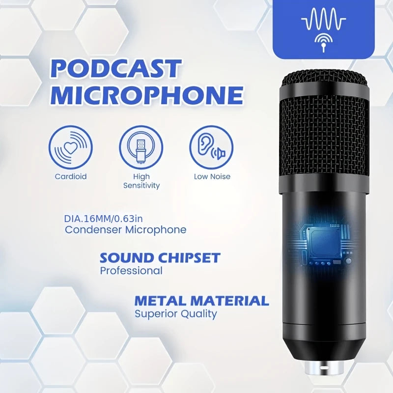 Home Recording Studio Kit With Condenser Microphone For Podcasting