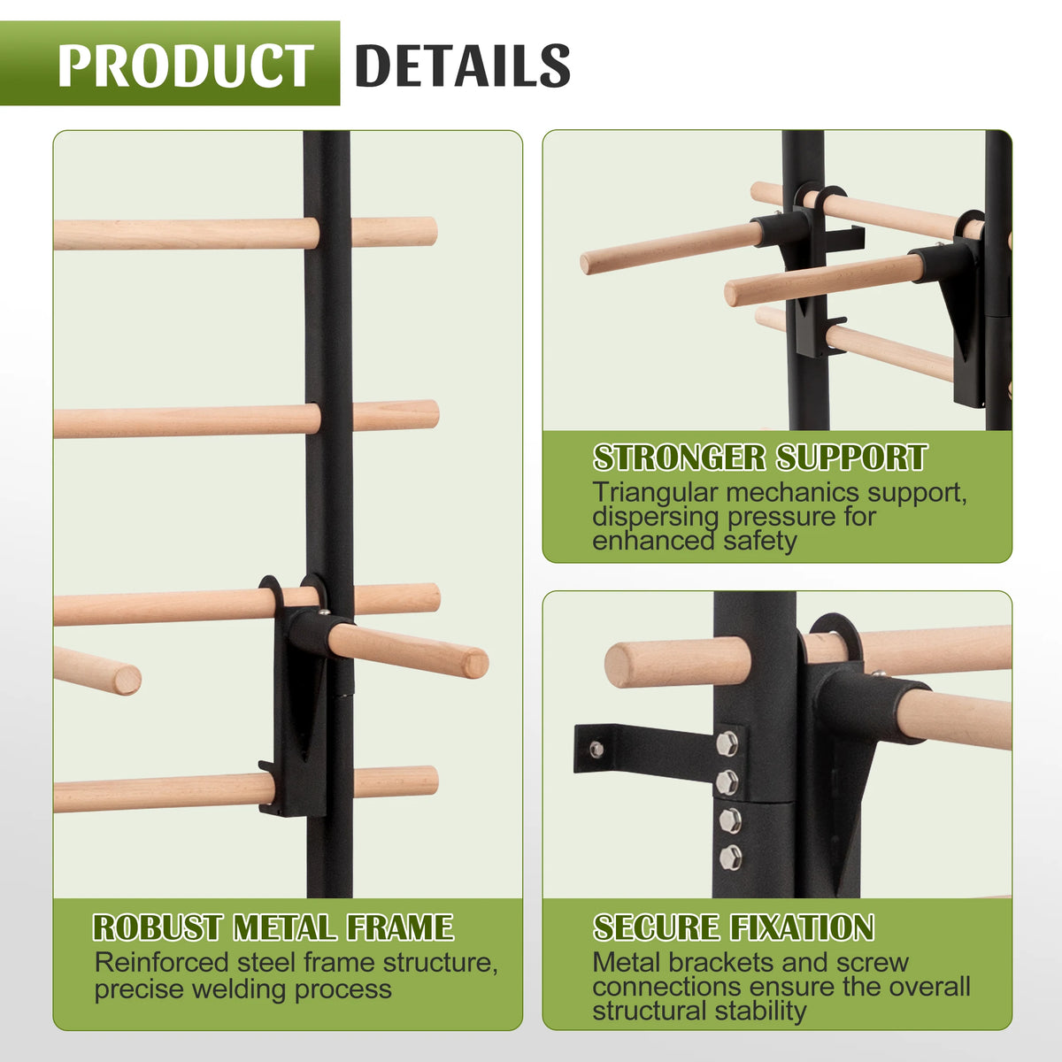 Wall Mounted Swedish Ladder With Pull Up And Dip Station