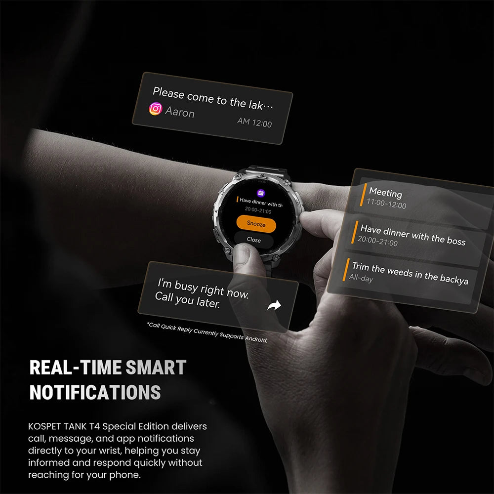 Kospet Tank T4 Male Military GPS Smartwatch With Offline Maps