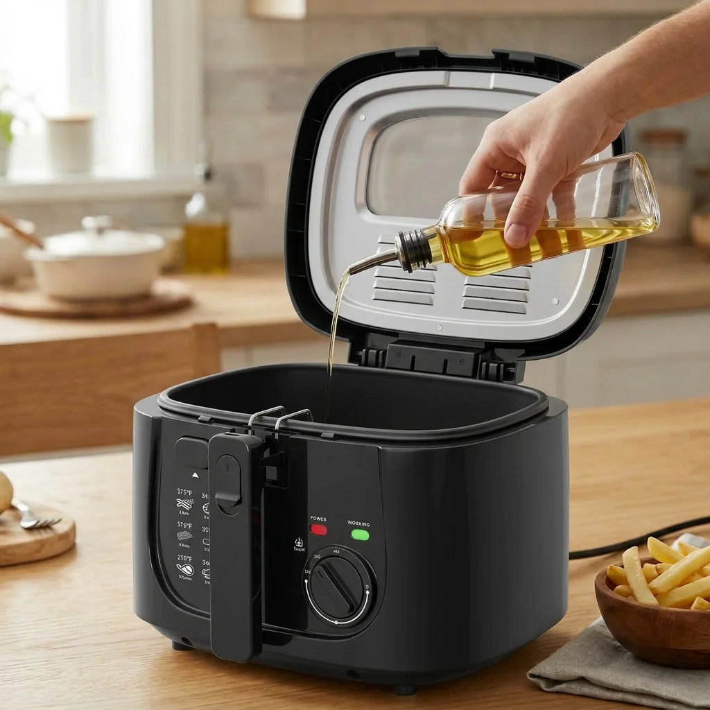 CACHOO 1600W Digital Deep Fryer With Adjustable Temperature Control