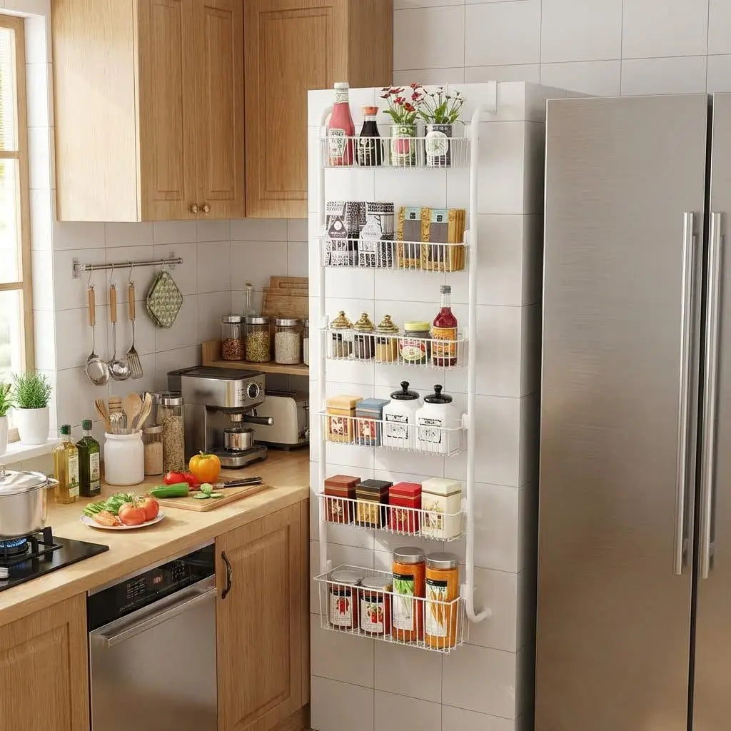 HiMISS Over Door Pantry Organizer Metal Storage Rack