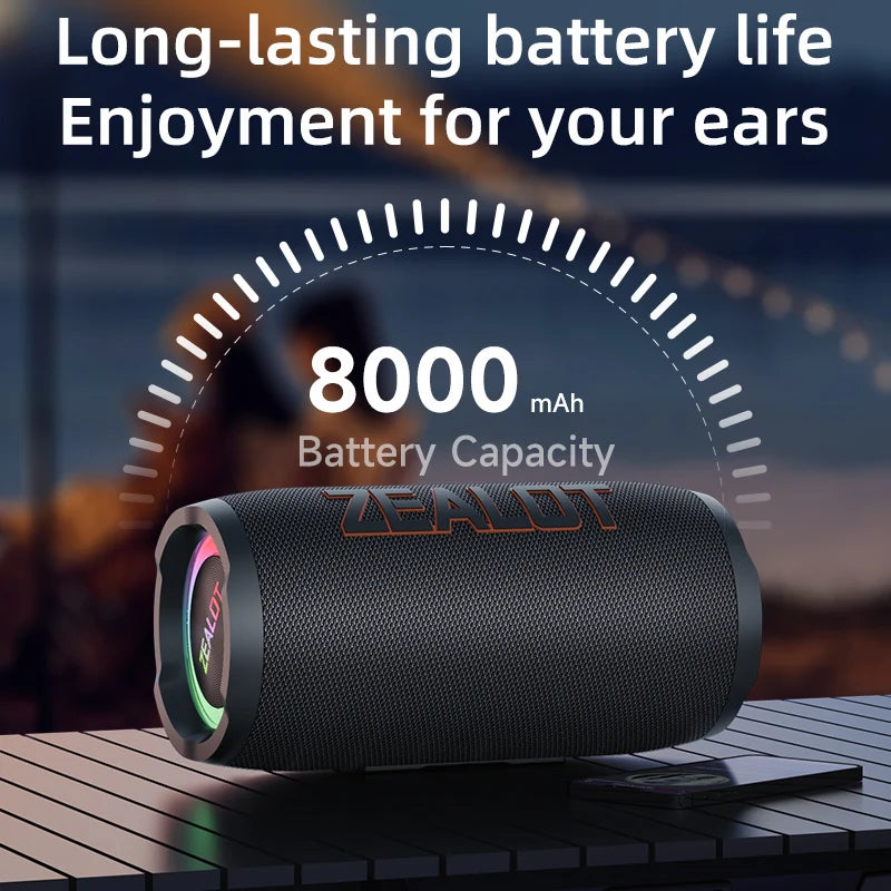 ZEALOT Portable Waterproof Bluetooth Speaker With Stereo Bass Sound