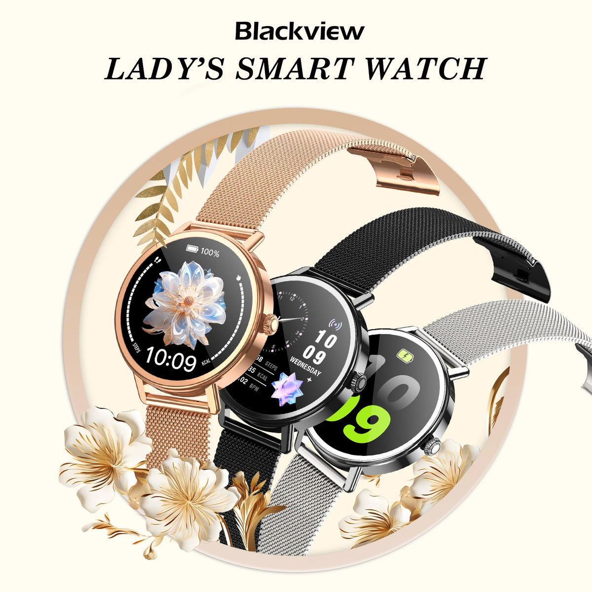 Blackview Waterproof Smartwatch With Heart Rate Monitor Fitness Tracking