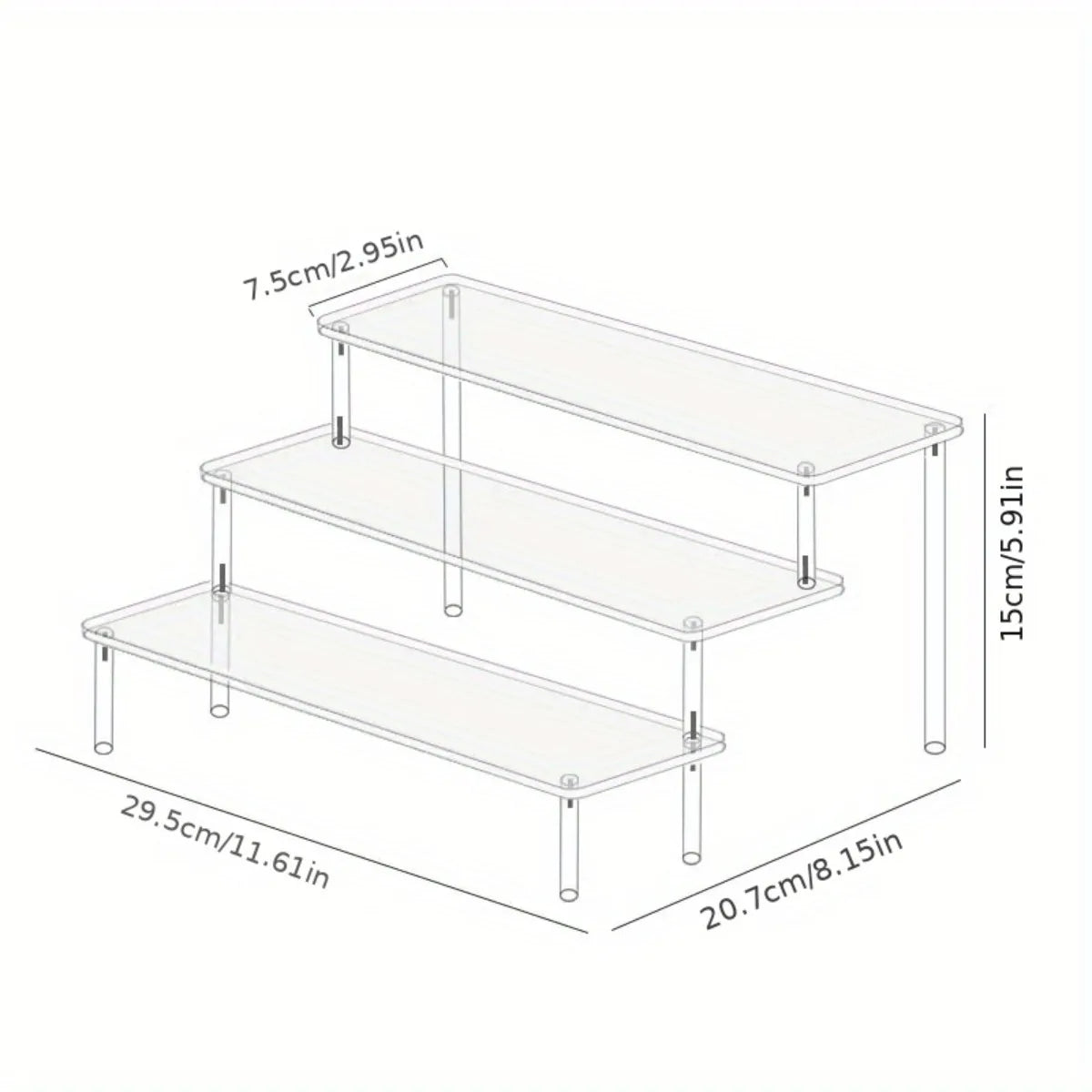 COBASPORT Clear Acrylic Display Stand for Jewelry Makeup and Cupcakes
