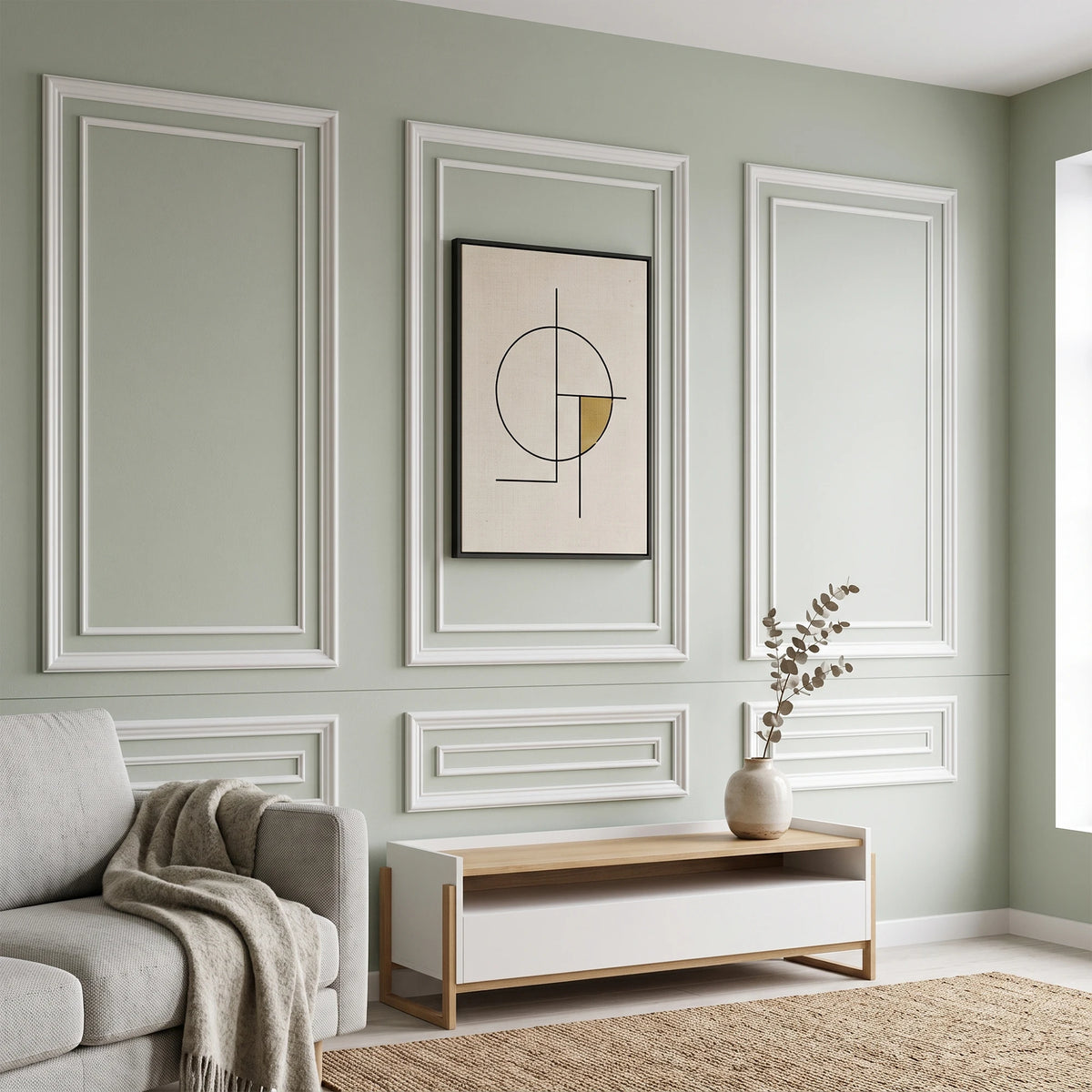 Peel And Stick Double Frame Wainscoting Wall Molding Kit