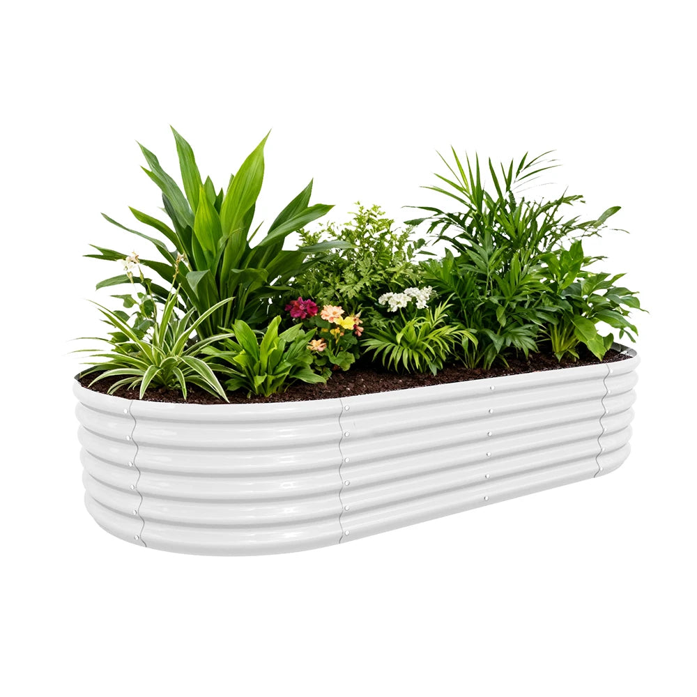 Tramull Galvanized Raised Garden Bed Planter for Vegetables and Flowers