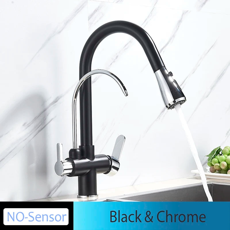 Onyzpily Touch Sensor Kitchen Faucet Pull Out Hot Cold Mixer