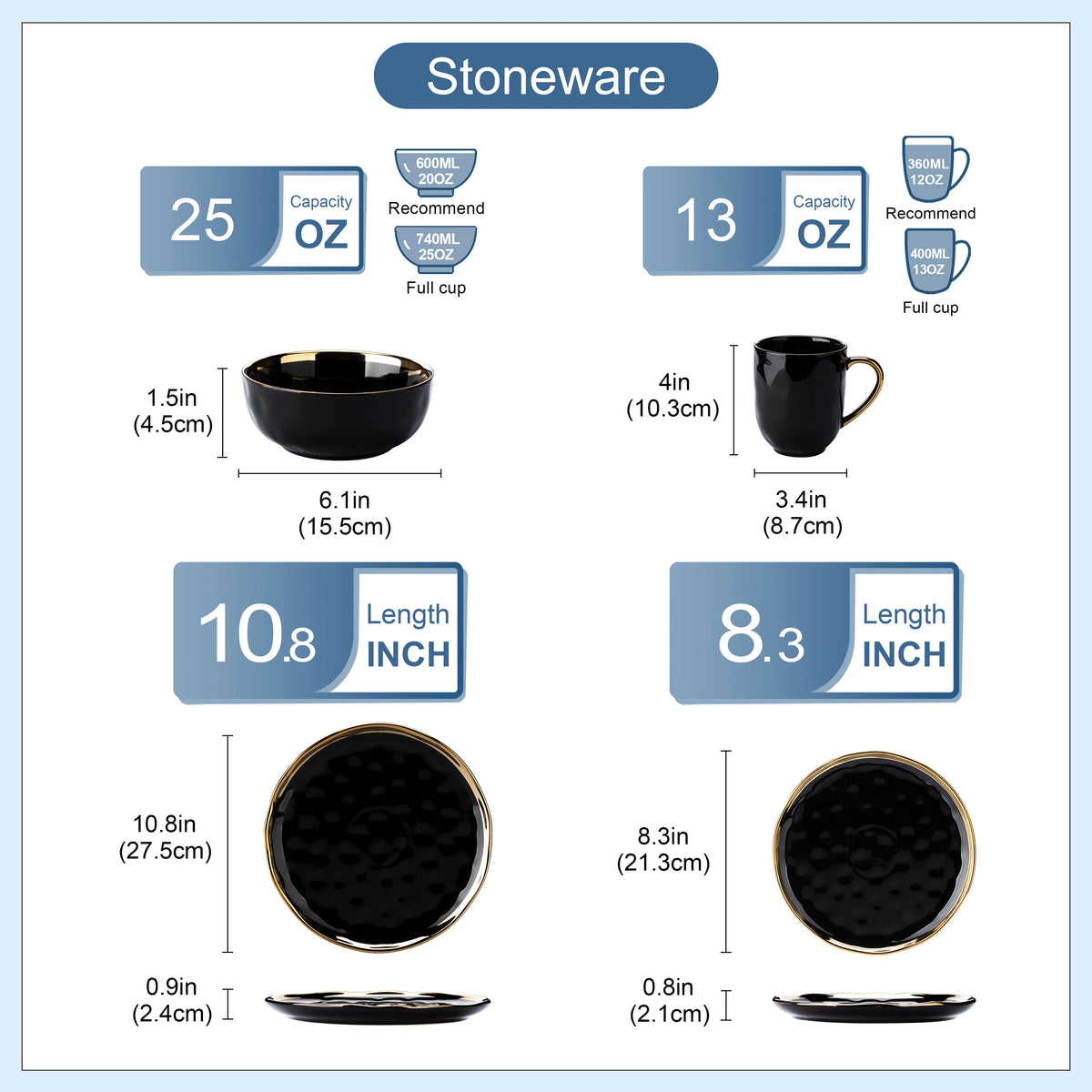 MALACASA Ceramic Dinnerware Set For Home Dining And Entertaining