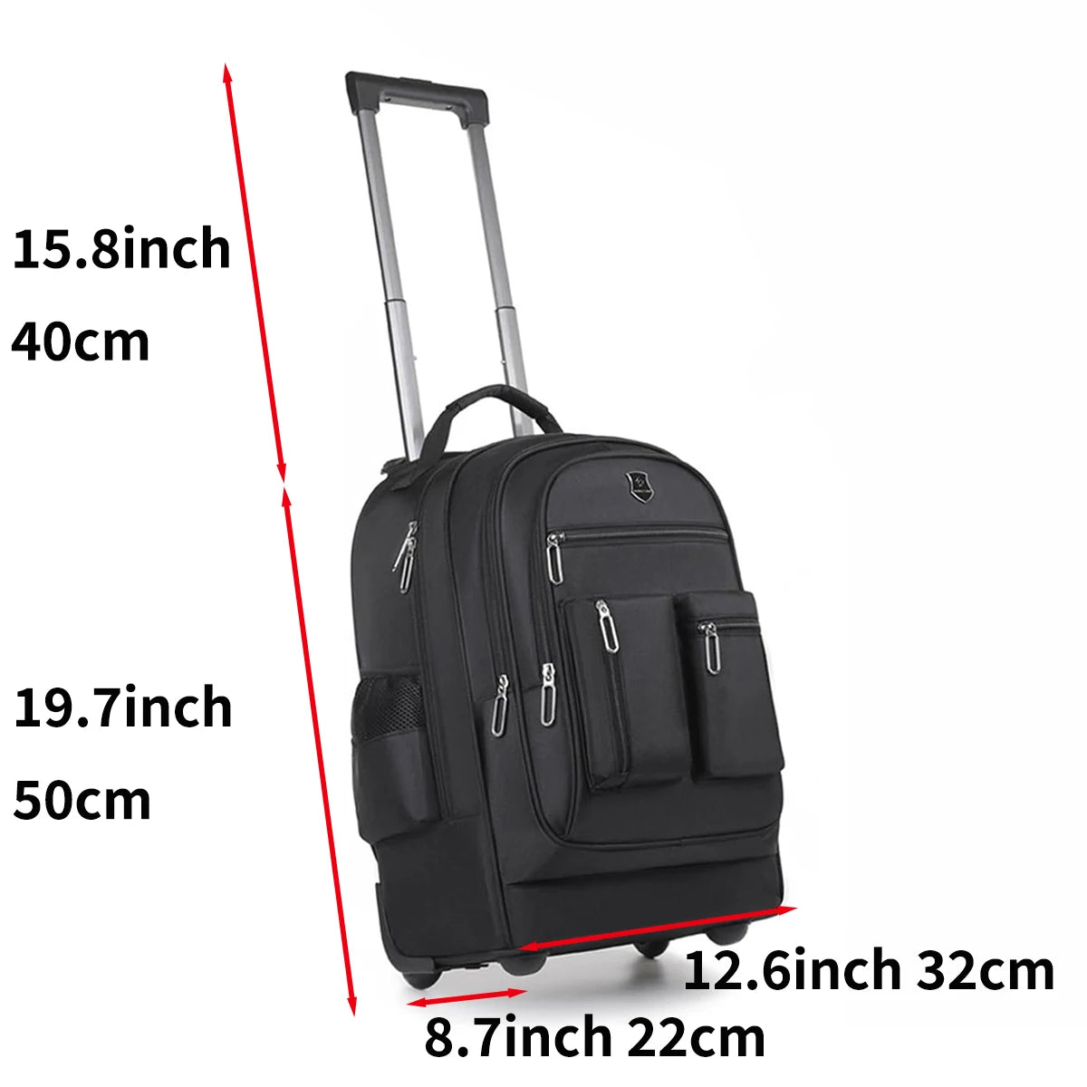 Wheeled Laptop Backpack With Large Capacity Travel Rolling Bag