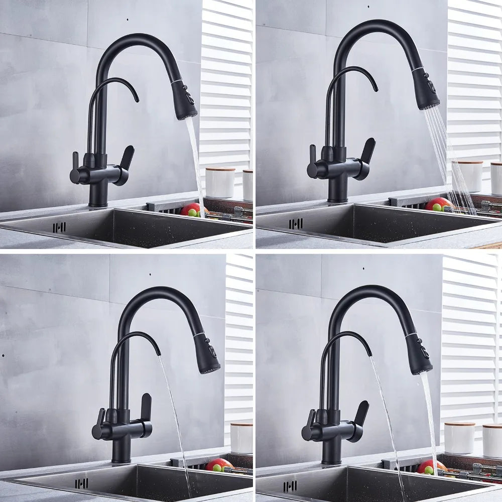 Onyzpily Touch Sensor Kitchen Faucet Pull Out Hot Cold Mixer