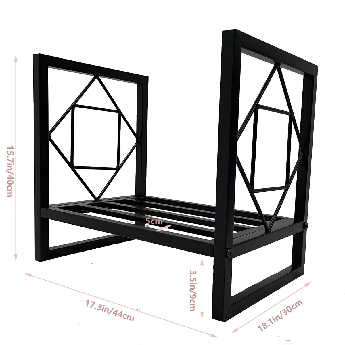 Metal Firewood Rack Indoor Outdoor Fireplace Log Storage Holder Stand