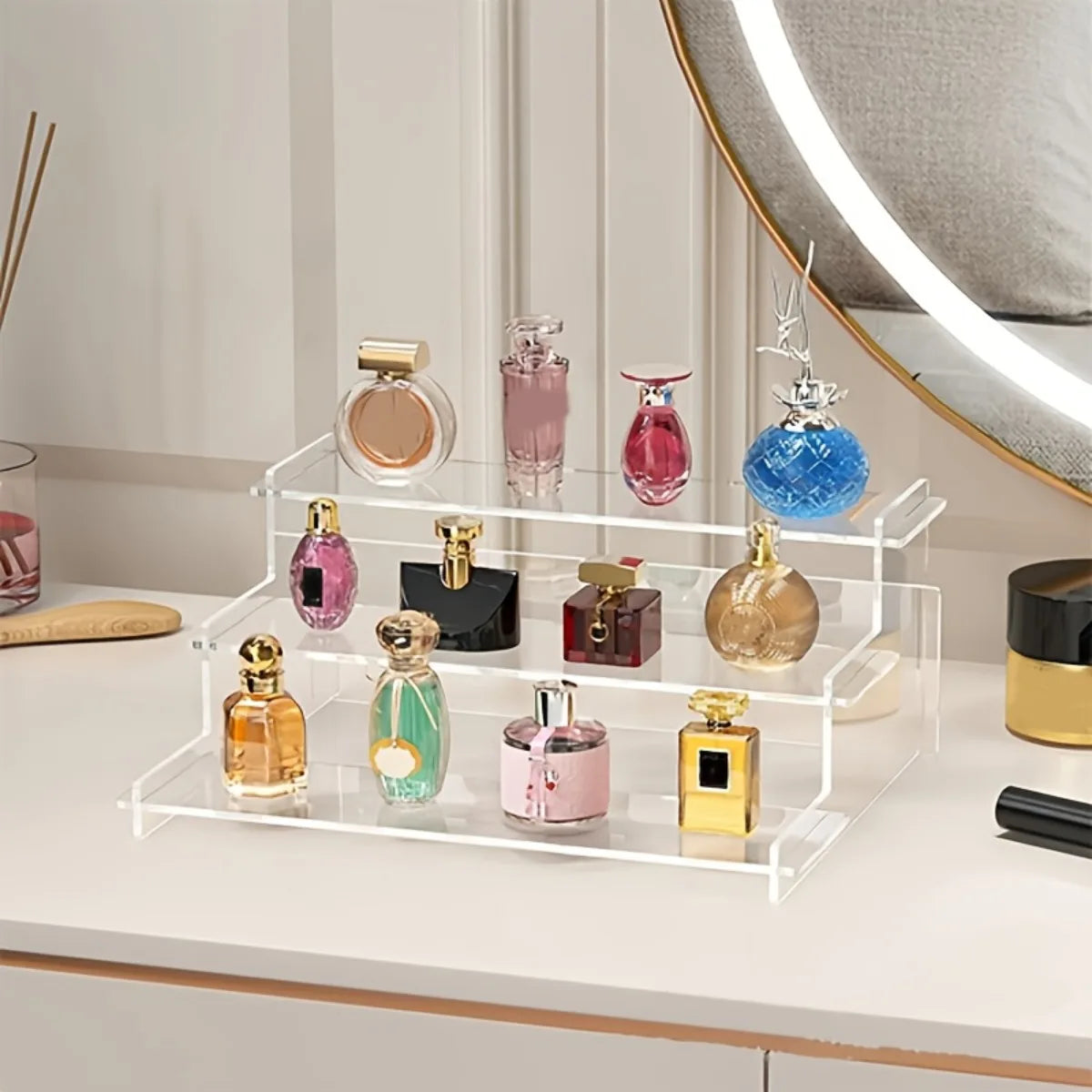 COBASPORT Clear Acrylic Display Stand for Jewelry Makeup and Cupcakes