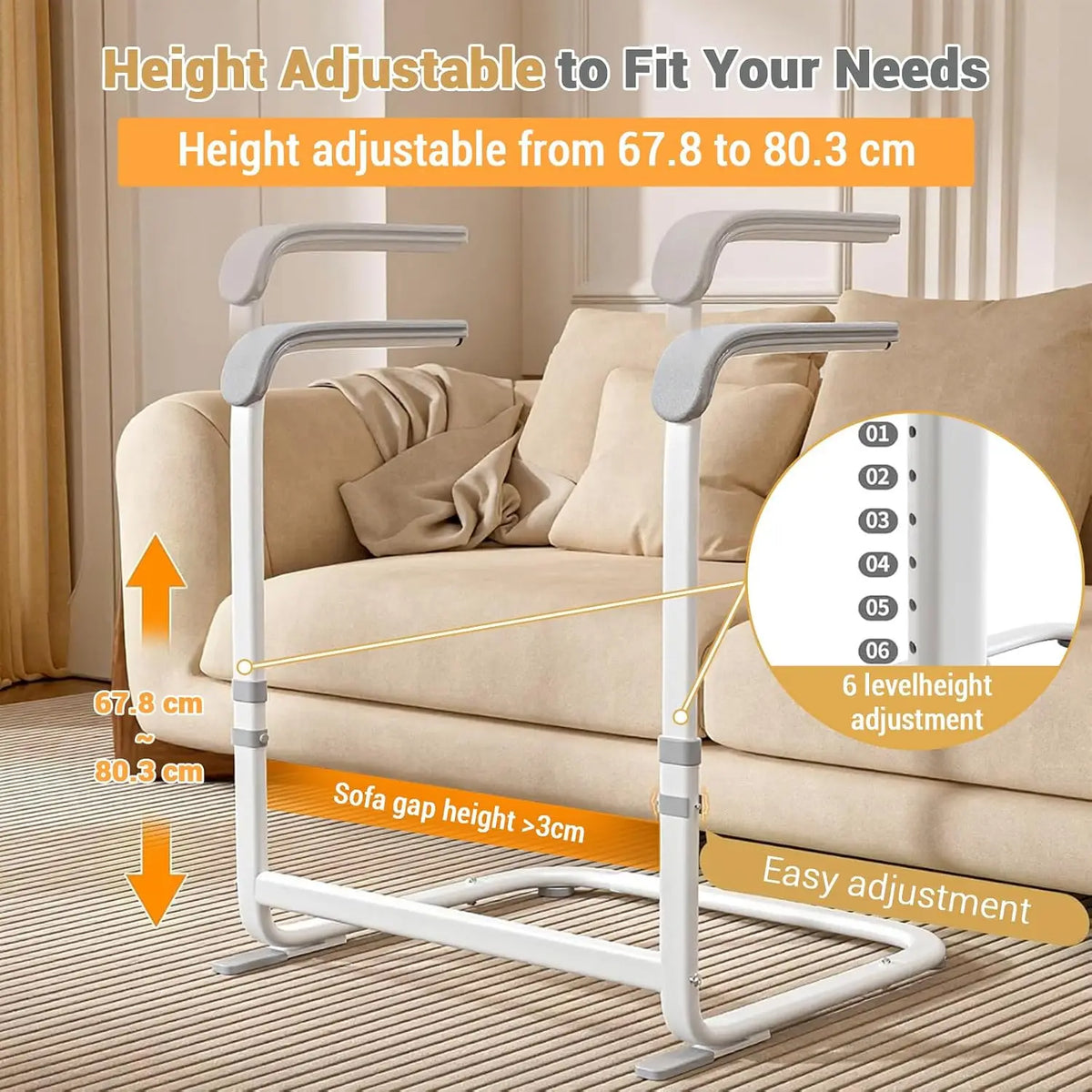 Adjustable Stand Up Assist Handle For Bedside Chair Support