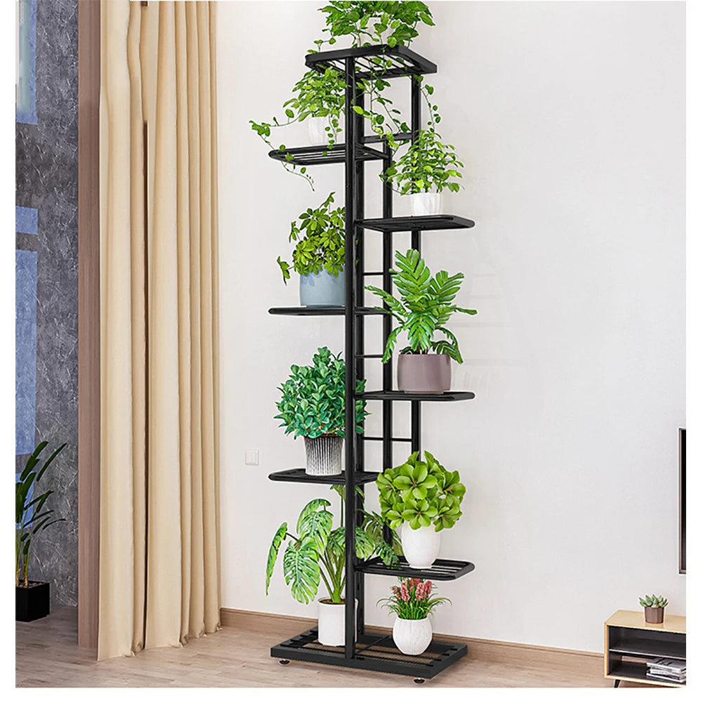 HiMISS Tiered Metal Plant Stand With Multiple Potted Plant Holders