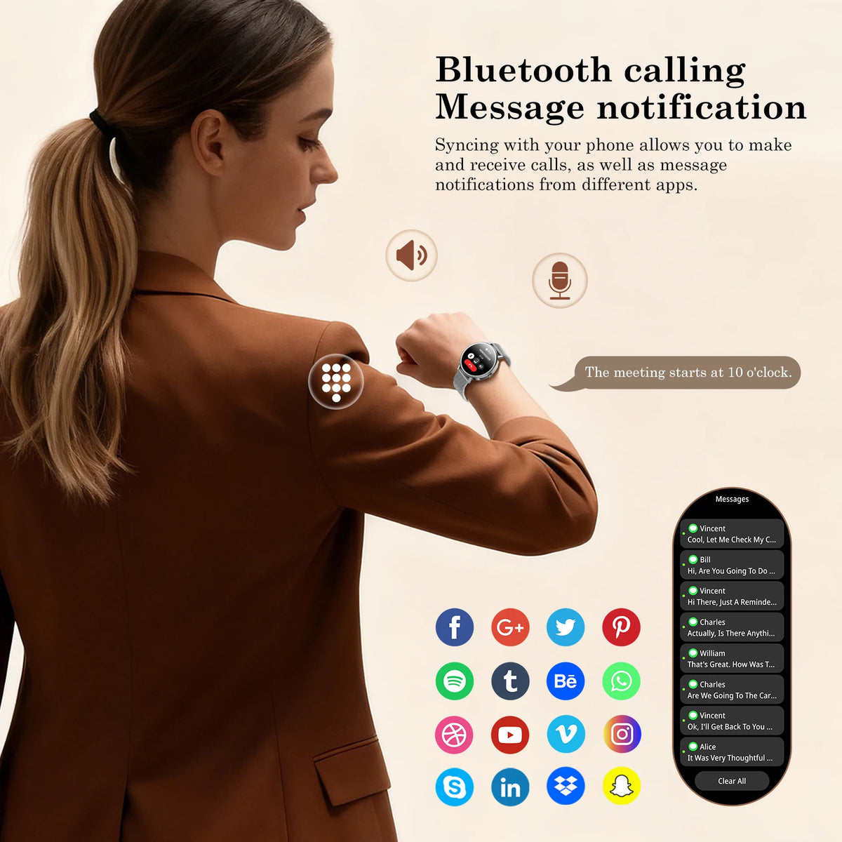 Blackview Waterproof Smartwatch With Heart Rate Monitor Fitness Tracking