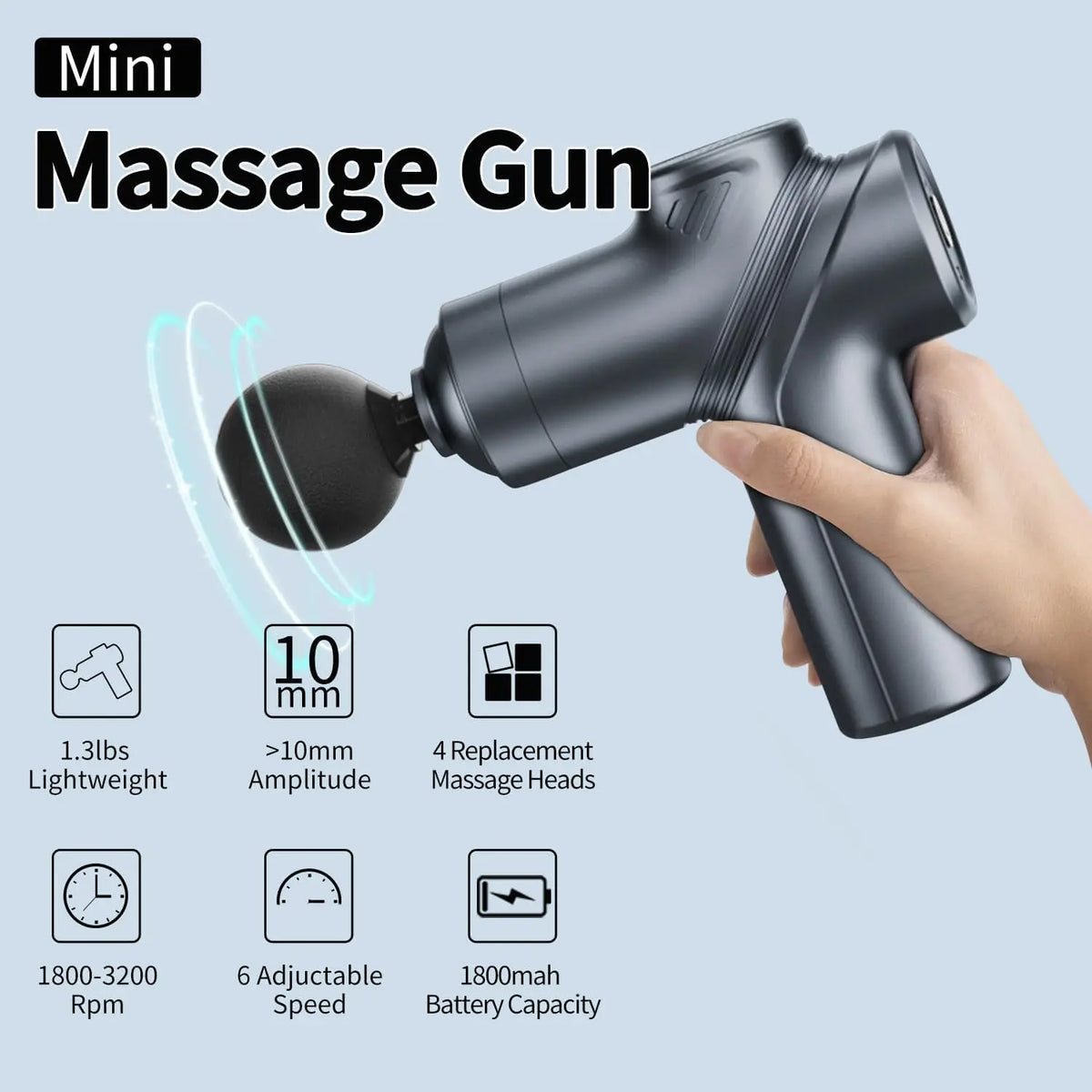 Leercon Massage Gun With Silent Brushless Motor And Four Heads