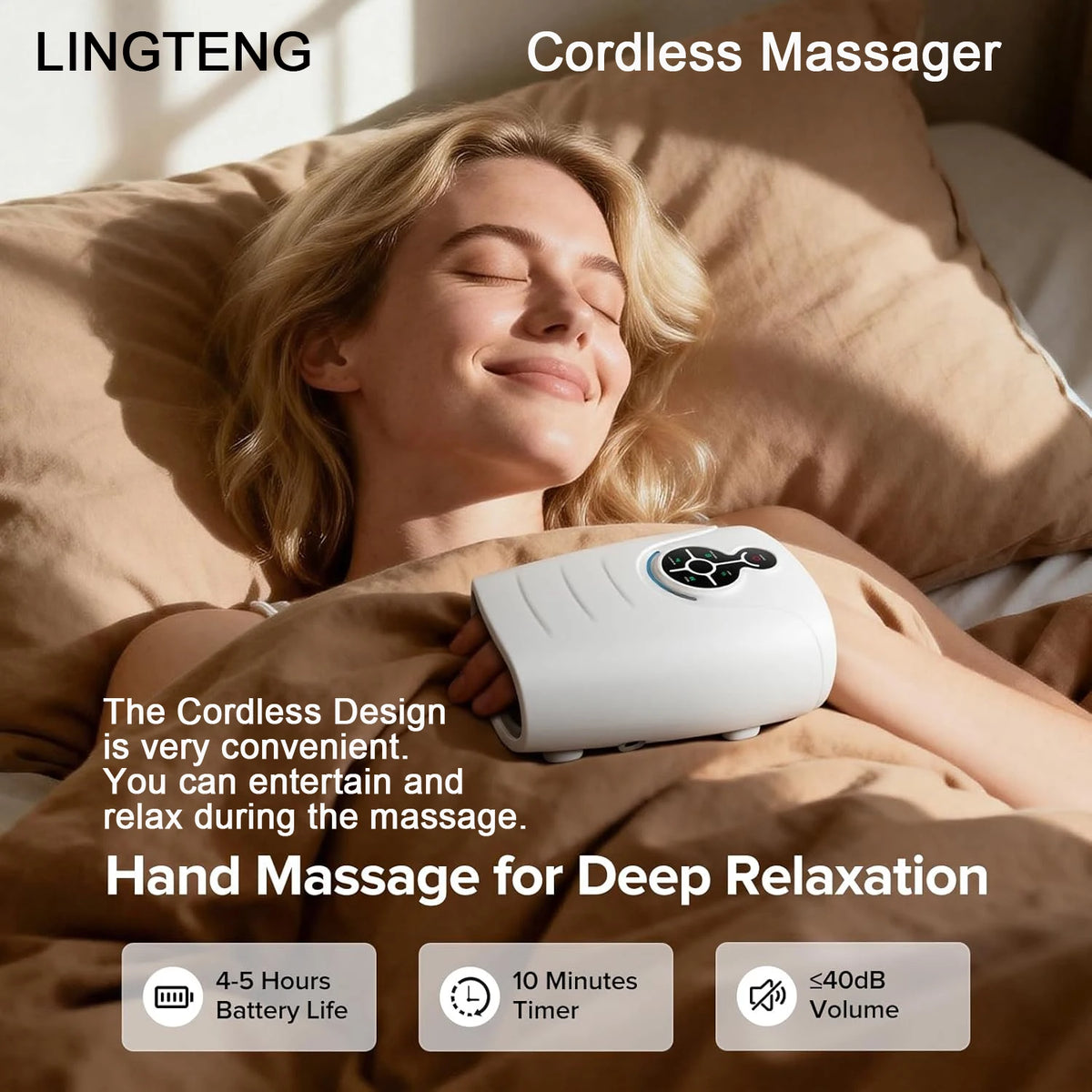 LINGTENG Cordless Heated Hand Massager For Comfortable Relaxation
