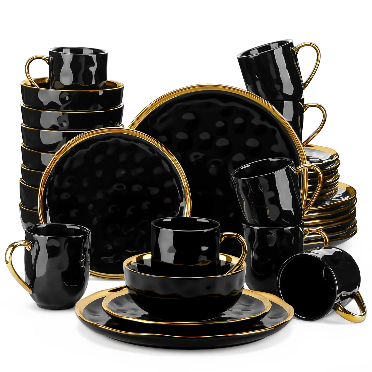 MALACASA Ceramic Dinnerware Set For Home Dining And Entertaining