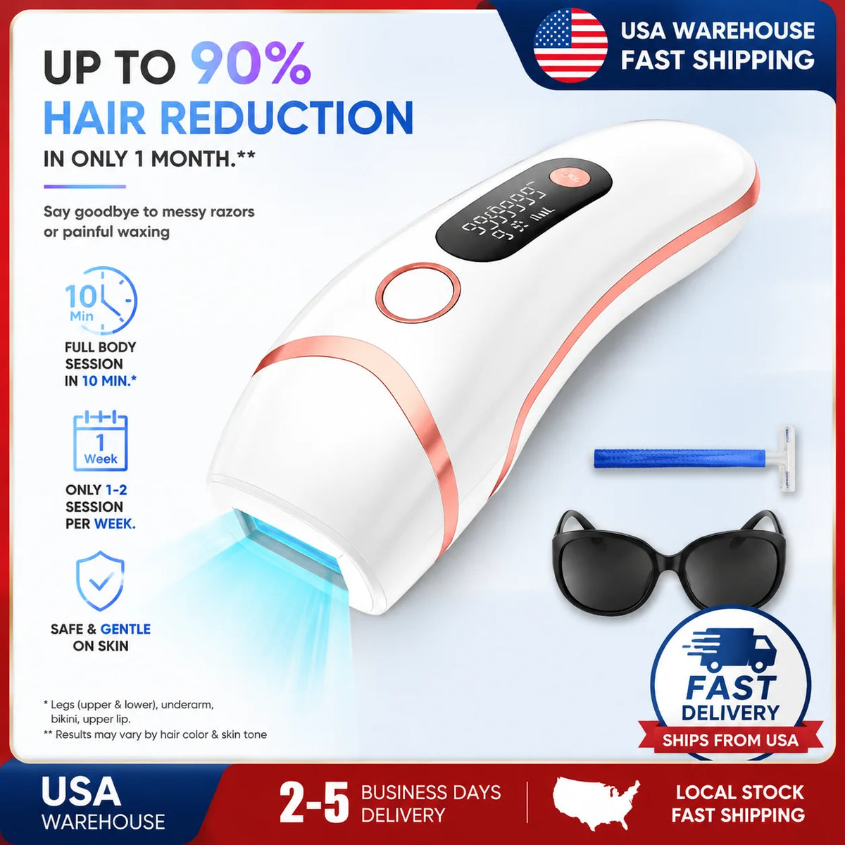 Lysmoski 3 In 1 IPL Hair Removal And Rejuvenation Device